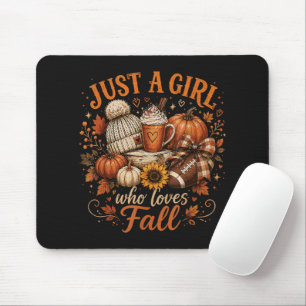 Just A Girl Who Loves Fall Football Pumpkin Spice Mouse Mat