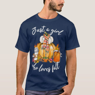 Just A Girl Who Loves Fall Funny Pumpkin Spice Lat T-Shirt