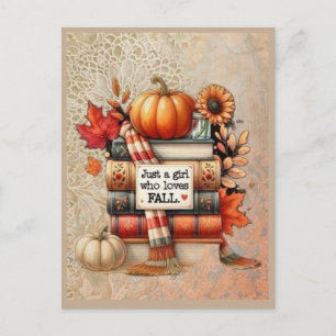 Just a Girl Who Loves Fall Greeting Card Cosy Au
