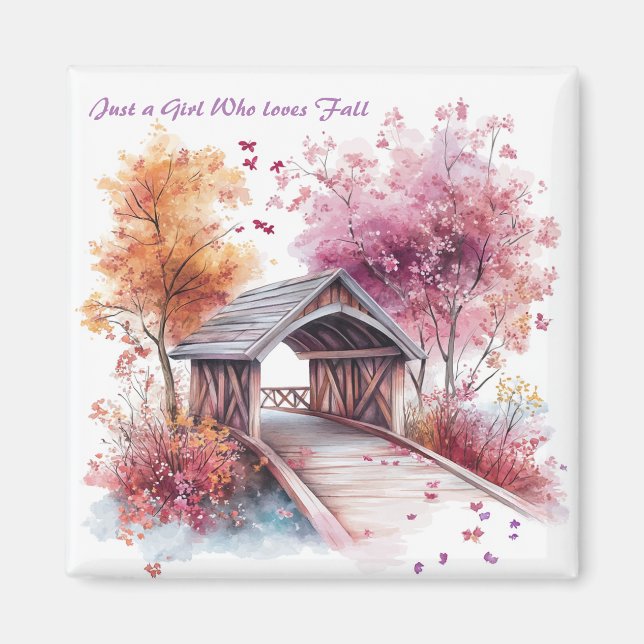 Just a girl who Loves Fall  Magnet (Front)