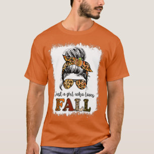 Just A Girl Who Loves Fall Pumpkin Boots Funny Aut T-Shirt