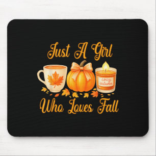 Just A Girl Who Loves Fall Pumpkin Cosy Autumn Mouse Mat