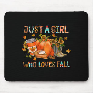 Just A Girl Who Loves Fall Pumpkin Cozy Thanksgivi Mouse Mat