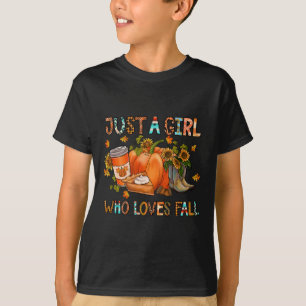 Just A Girl Who Loves Fall Pumpkin Cozy Thanksgivi T-Shirt