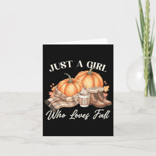Just A Girl Who Loves Fall Pumpkin Football Cosy A Card