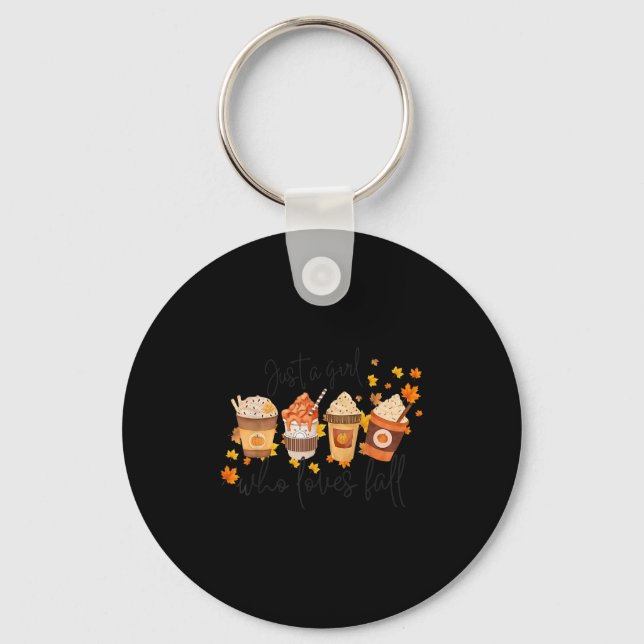 Just A Girl Who Loves Fall Pumpkin Football Cosy A Key Ring (Front)