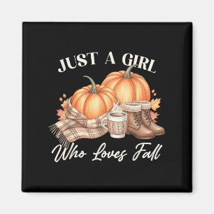 Just A Girl Who Loves Fall Pumpkin Football Cosy A Magnet