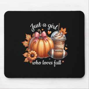 Just A Girl Who Loves Fall Pumpkin Football Cosy A Mouse Mat