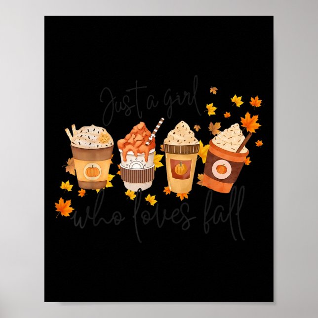 Just A Girl Who Loves Fall Pumpkin Football Cosy A Poster (Front)