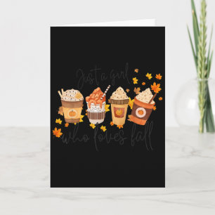 Just A Girl Who Loves Fall Pumpkin Football Cozy A Card