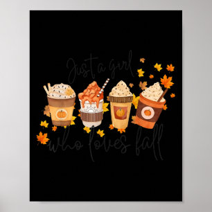 Just A Girl Who Loves Fall Pumpkin Football Cozy A Poster
