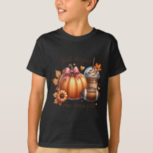 Just A Girl Who Loves Fall Pumpkin Football Cozy A T-Shirt
