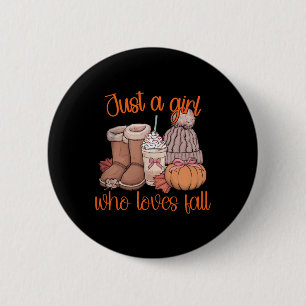 Just A Girl Who Loves Fall Pumpkin Spice Coquette  6 Cm Round Badge