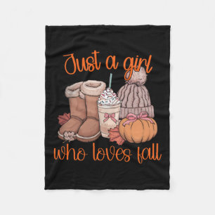 Just A Girl Who Loves Fall Pumpkin Spice Coquette  Fleece Blanket