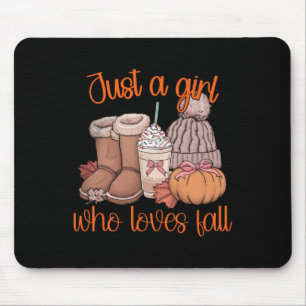 Just A Girl Who Loves Fall Pumpkin Spice Coquette  Mouse Mat