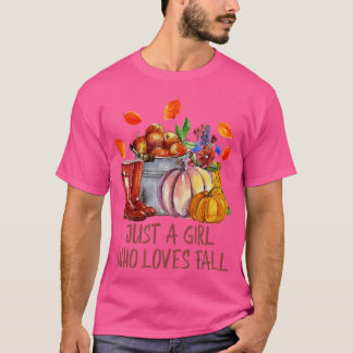 Just A Girl Who Loves Fall Pumpkin Spice Cute Autu T-Shirt