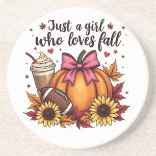 Just a Girl Who Loves Fall Pumpkin Spice Latte Coaster
