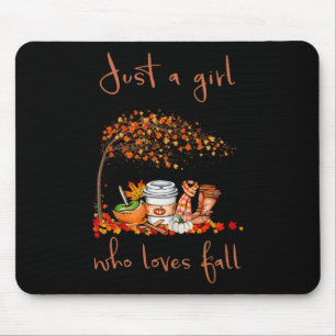 Just A Girl Who Loves Fall Pumpkin Spice Latte Cut Mouse Mat