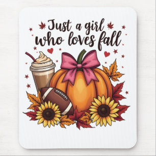 Just a Girl Who Loves Fall Pumpkin Spice Latte Mouse Mat