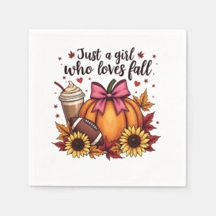 Just a Girl Who Loves Fall Pumpkin Spice Latte Napkin