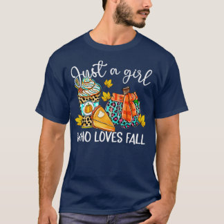 Just A Girl Who Loves Fall Pumpkin Spice Leopard A T-Shirt