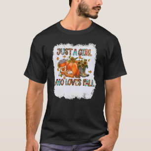 Just A Girl Who Loves Fall Pumpkin Women Autumn Th T-Shirt