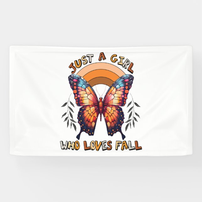 Just a Girl Who Loves Fall Thankgiving Banner (Horizontal)