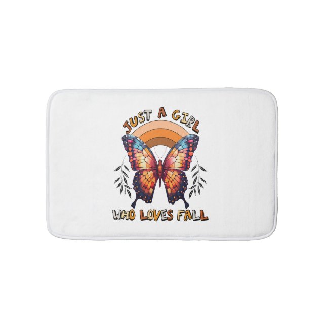 Just a Girl Who Loves Fall Thankgiving Bath Mat (Front)
