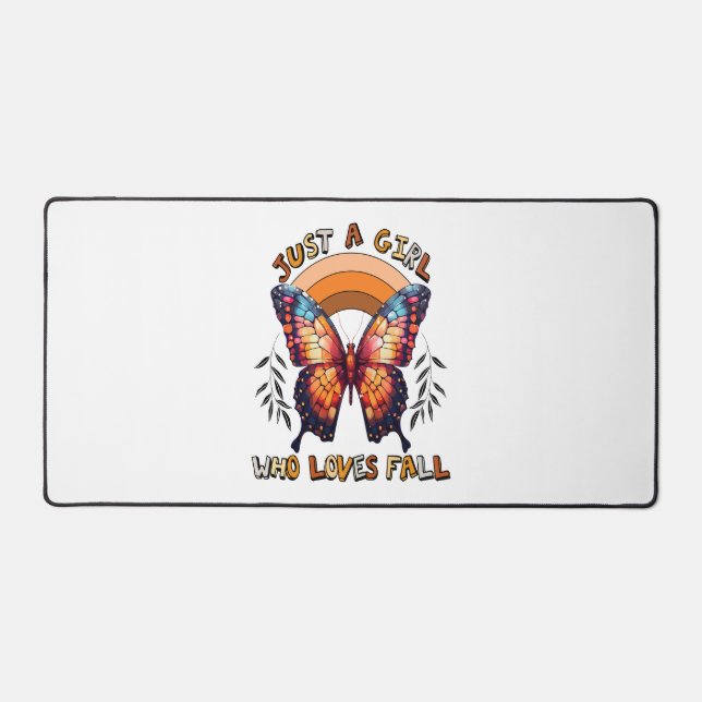 Just a Girl Who Loves Fall Thankgiving Desk Mat (Front)