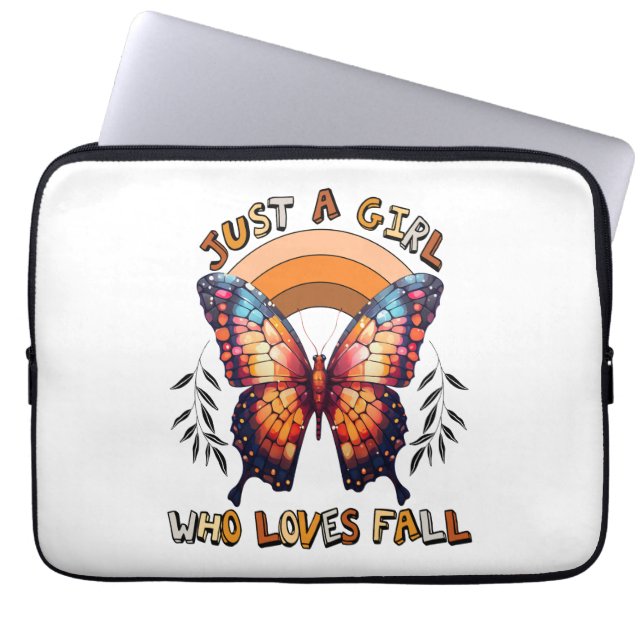 Just a Girl Who Loves Fall Thankgiving Laptop Sleeve (Front)