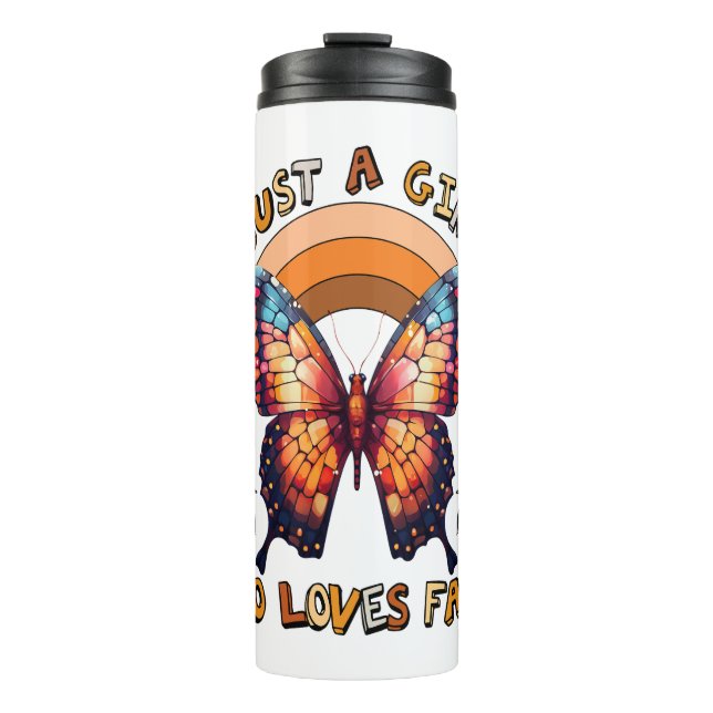 Just a Girl Who Loves Fall Thankgiving Thermal Tumbler (Front)
