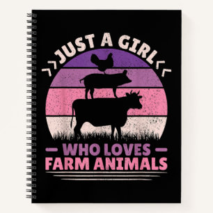 Just A Girl Who Loves Farm Animals Lover Women Far Notebook