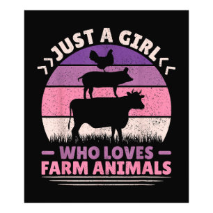 Just A Girl Who Loves Farm Animals Lover Women Far Photo Print