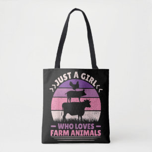 Just A Girl Who Loves Farm Animals Lover Women Far Tote Bag