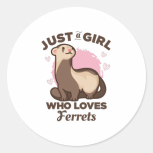 Just a Girl who Loves Ferrets Classic Round Sticker
