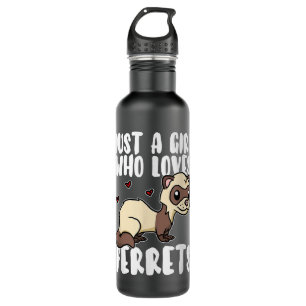 Just A Girl Who Loves Ferrets Cute Weasel Ferret C 710 Ml Water Bottle