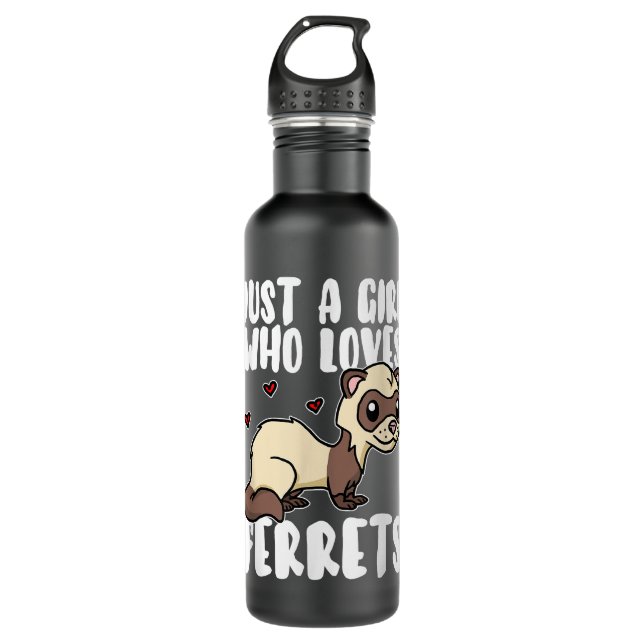 Just A Girl Who Loves Ferrets Cute Weasel Ferret C 710 Ml Water Bottle (Front)