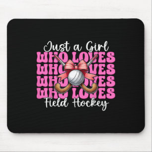 Just A Girl Who Loves Field Hockey Girl Coquette B Mouse Mat