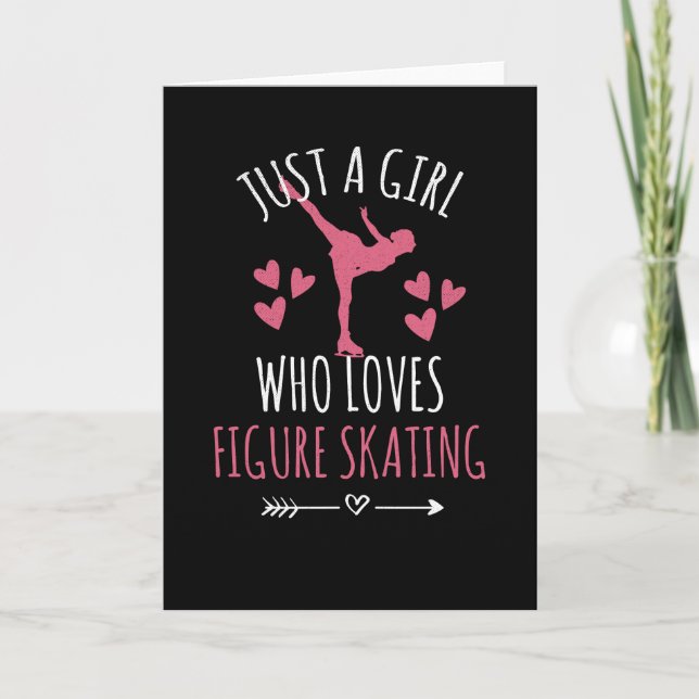 Just A Girl Who Loves Figure Skating Skater Gifts Card (Front)