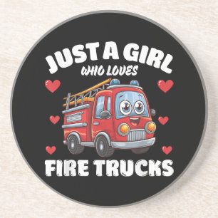 Just A Girl Who Loves Fire Trucks, Fire Truck Love Coaster
