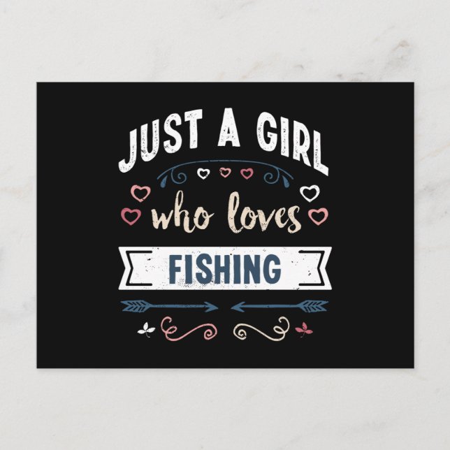 Just a Girl who loves Fishing Funny Gifts Postcard (Front)