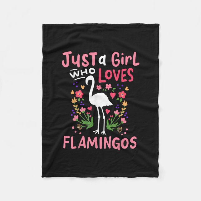 Just A Girl Who Loves Flamingo Fleece Blanket (Front)