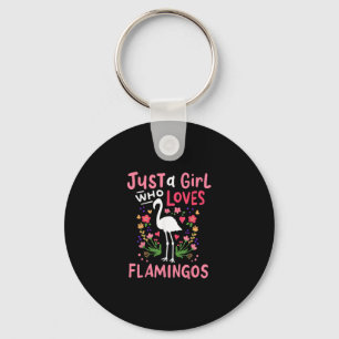 Just A Girl Who Loves Flamingo Key Ring