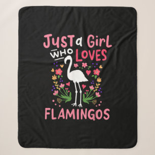 Just A Girl Who Loves Flamingo Sherpa Blanket