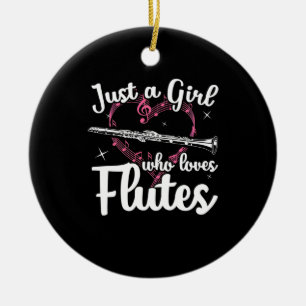 Just A Girl Who Loves Flutes Ceramic Tree Decoration