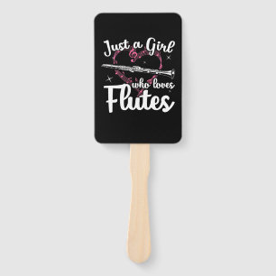 Just A Girl Who Loves Flutes Hand Fan