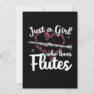 Just A Girl Who Loves Flutes Invitation