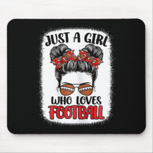 Just A Girl Who Loves Football Cute American Footb Mouse Mat
