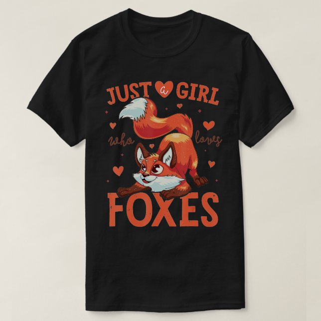 Just a Girl Who Loves Foxes Art Cute Fox Women  T-Shirt (Design Front)