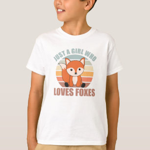 Just A Girl Who Loves Foxes Cute Animals For Girls T-Shirt